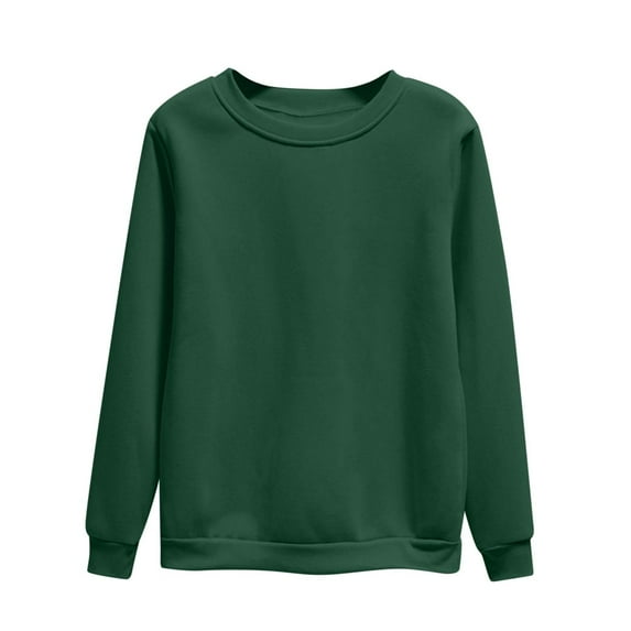 MIUOWANP Womens Sweatshirt Tops Women's Oversized Round Neck Sweatshirts Long Sleeve Turtleneck Velvet Sweatshirt Green XXXL