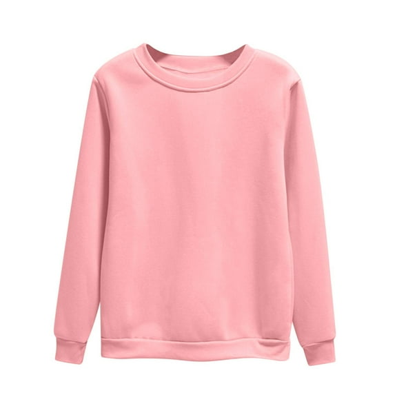 MIUOWANP Womens Sweatshirt Tops Women's Oversized Round Neck Sweatshirts Long Sleeve Turtleneck Velvet Sweatshirt Pink XXXL