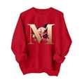 thumbnail image 1 of MIUOWANP Womens Valentine Tops Long Sleeves Women's Round Neck Fall Printed Hoodie Long Sleeved Top Red XS, 1 of 3