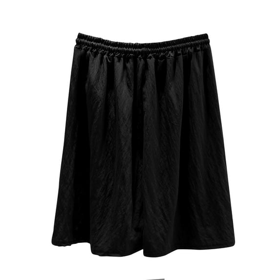 MIUOWANP with Pockets Solid Color Drawstring Elastic Waist Casual Shorts Lightweight Breathable Half Pants Size XL(10)Black