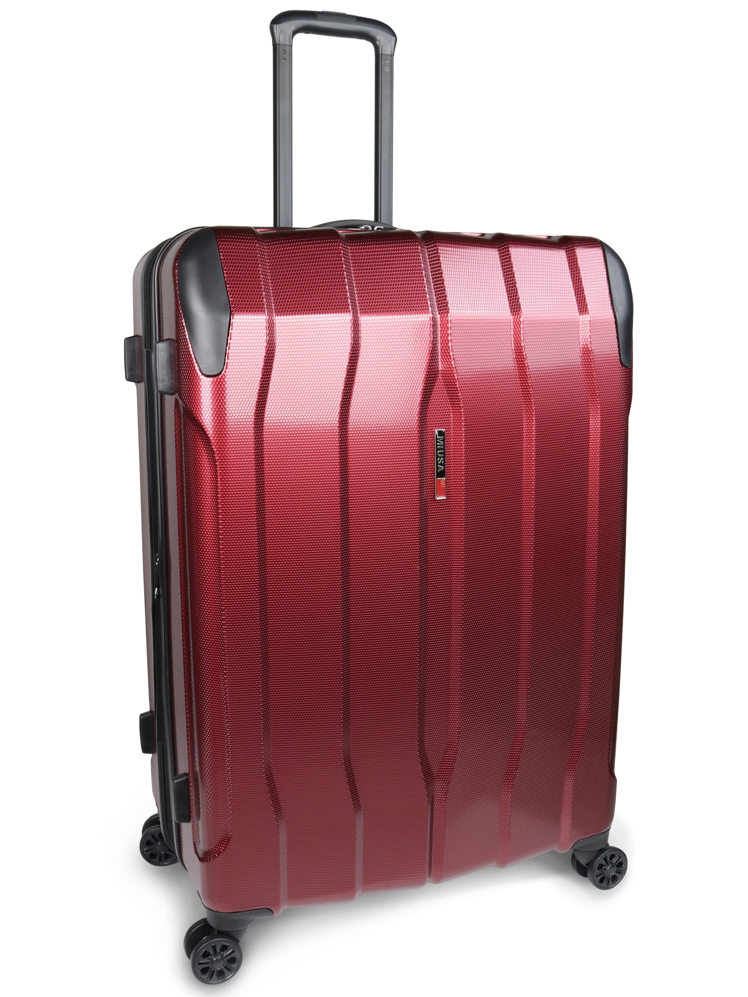 MIUSA 30" Hard Side Poly carbonate Luggage w/ 4x4 Spinner Wheels, Red