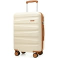 thumbnail image 1 of MIUSSE 20 inch Carry On Luggage Airline Approved 100% PC Lightweight Hard Shell Suitcase with Spinner Wheels and TSA Lock, Beige, 1 of 8