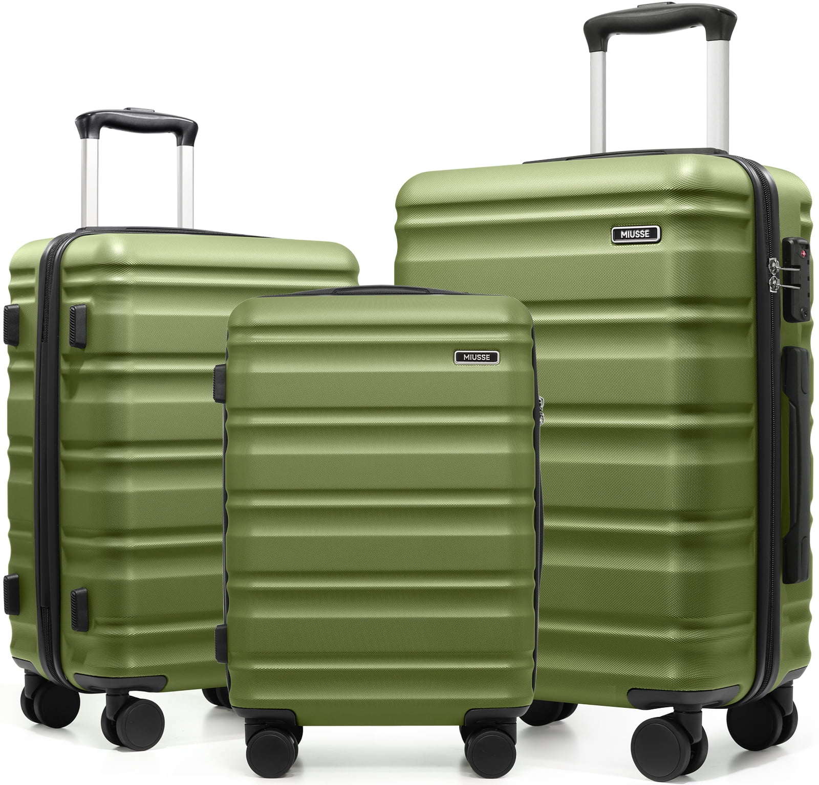 MIUSSE Hard Shell Luggage Sets, 3 Piece Luggage Set, 20/24/28 IN Carry On Luggage with TSA Lock Spinner Wheels, Hard Shell Suitcases Women Men