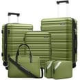 thumbnail image 1 of MIUSSE 5 Piece Luggage Set, Hardshell Lightweight Suitcase with TSA Lock Spinner Wheels, 100% PC Luggage Set 20in 24in 28in - Green, 1 of 7