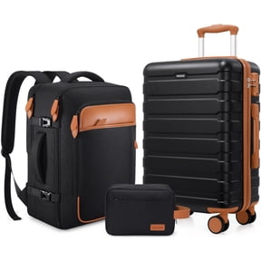 MIUSSE Carry on Luggage Set 3 Piece Hard Shell Luggage Sets with YKK Zipper Spinner Wheels TSA Lock Carry on with Backpack Set