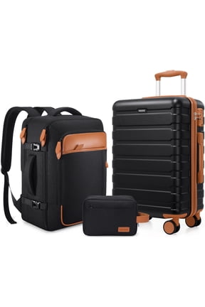 Carry on Luggage Set 3 Piece Hard Shell Luggage Sets with YKK Zipper Spinner Wheels TSA Lock Carry on with Backpack Set