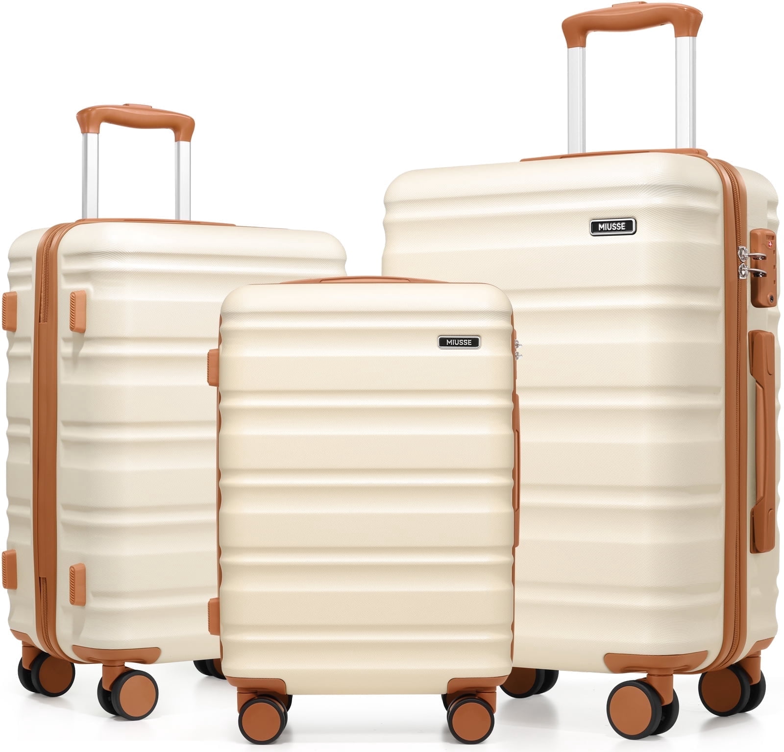 MIUSSE Hard Shell Luggage Sets, 3 Piece Luggage Set, 20/24/28 IN Carry On Luggage with TSA Lock Spinner Wheels, Hard Shell Suitcases Women Men