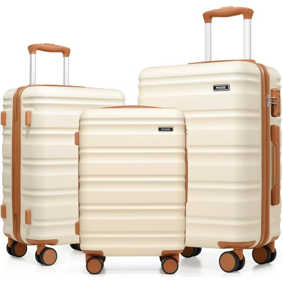 MIUSSE Hard Shell Luggage Sets, 3 Piece Luggage Set, 20/24/28 IN Carry On Luggage with TSA Lock Spinner Wheels, Hard Shell Suitcases Women Men