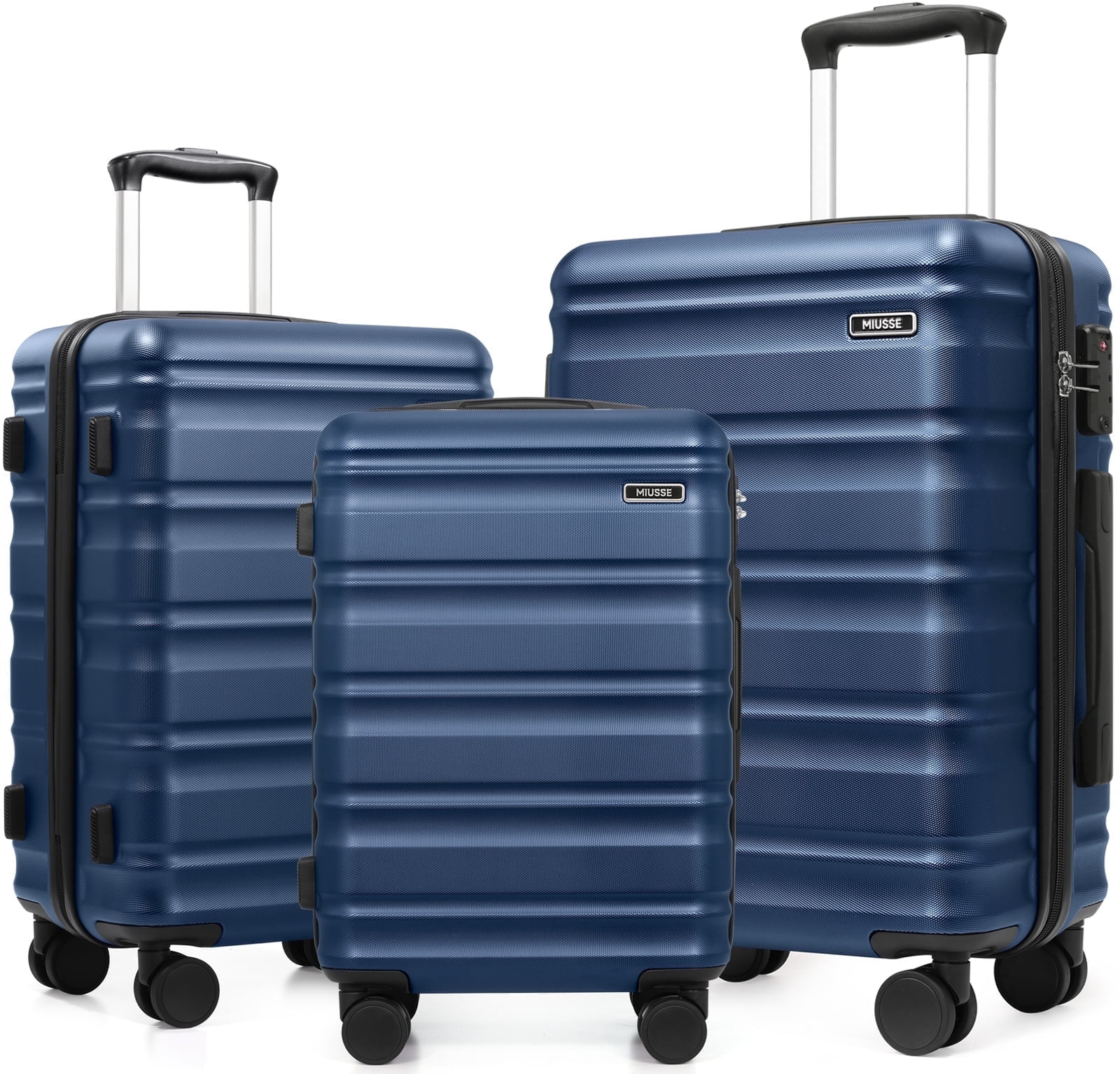 MIUSSE Hard Shell Luggage Sets, 3 Piece Luggage Set, 20/24/28 IN Carry On Luggage with TSA Lock Spinner Wheels, Hard Shell Suitcases Women Men