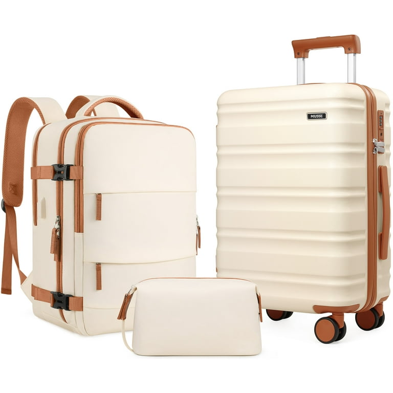 MIUSSE Luggage Sets 3 Piece, 20 Inch Carry On Luggage with Wheels