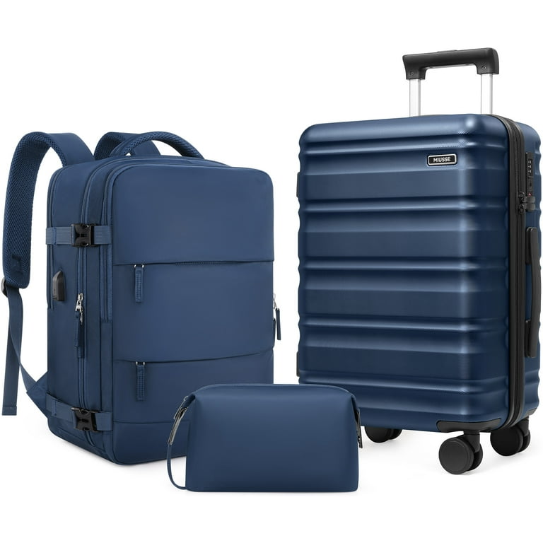 MIUSSE Luggage Sets 3 Piece, 20 Inch Carry On with Wheels, TSA
