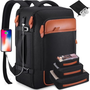 UKEIN Travel Backpack for Men & Women Carry On Backpack Flight Approved Expandable 42L Waterproof Anti-Theft Personal Item Backpack with Packing Cubes and Shoe Pocket