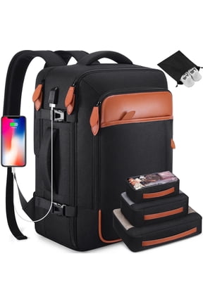 Travel Backpack for Men & Women Carry On Backpack Flight Approved Expandable 42L Waterproof Anti-Theft Personal Item Backpack with Packing Cubes and Shoe Pocket