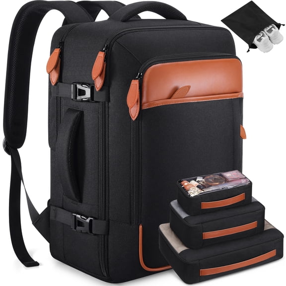UKEIN Travel Backpack for Men & Women Carry On Backpack Flight Approved Expandable 42L Waterproof Anti-Theft Personal Item Backpack with Packing Cubes and Shoe Pocket