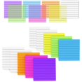 MIUTME Lined Sticky Notes Transparent, 7 Colors Bright Self Sticky
