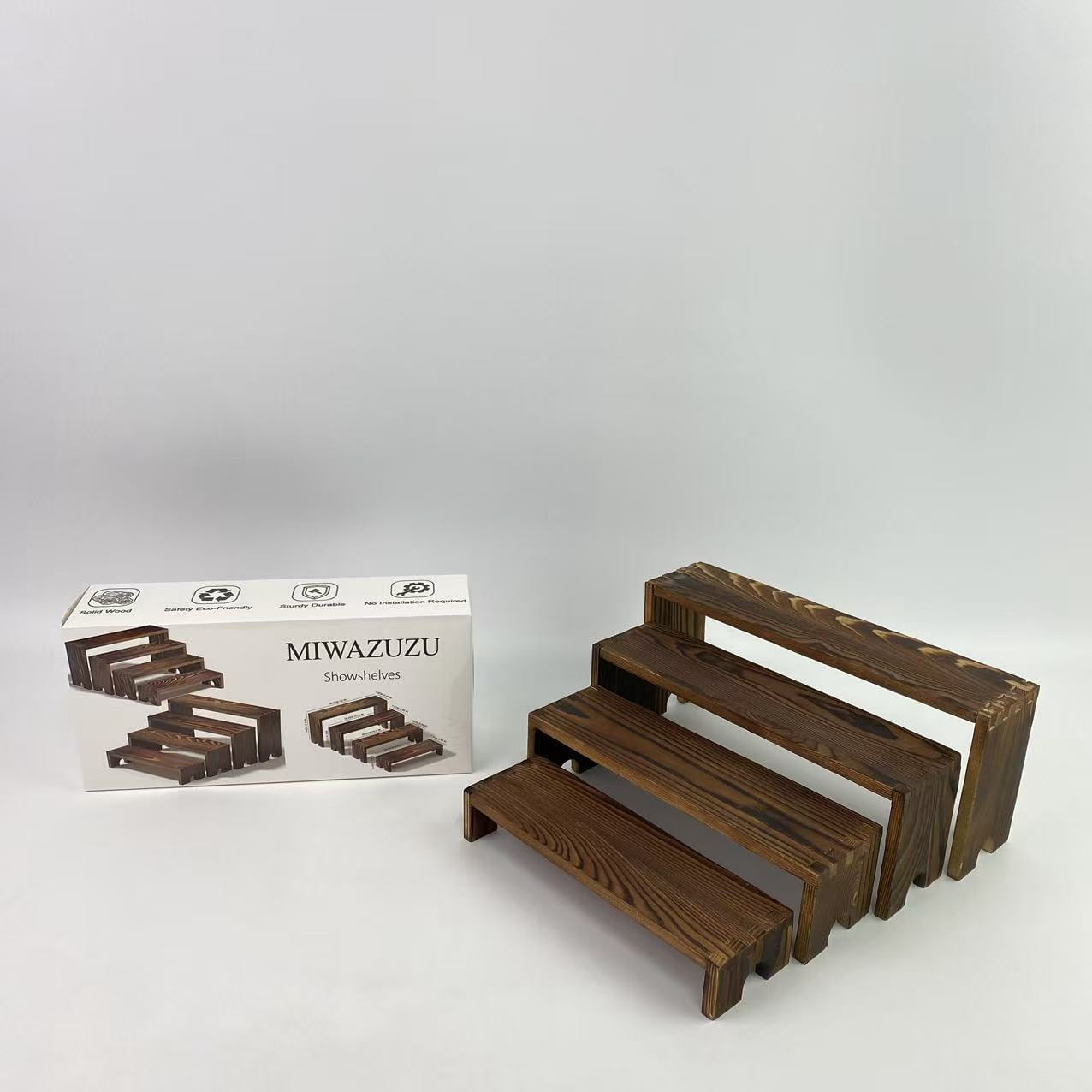 MIWAZUZU Showshelves,Large Wooden Tiered Riser Display Stands for ...