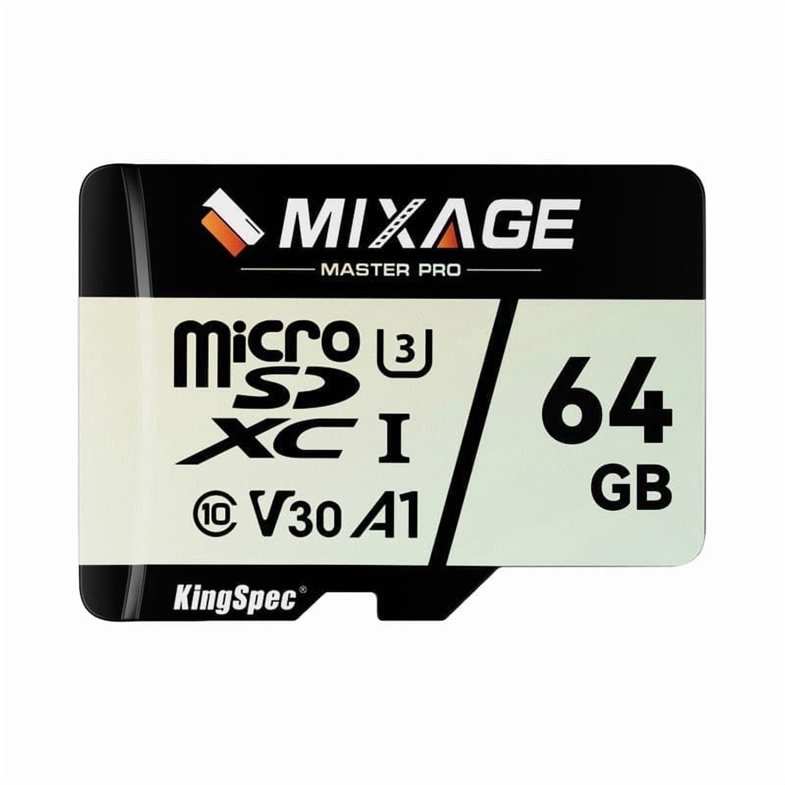 Write4k KingSpec MIXAGE 64GB SDXC U3 V30 A1 UHS-I Micro SD Flash Memory Card ...