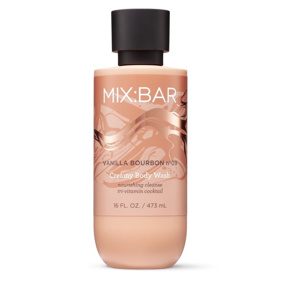 MIX:BAR Vanilla Bourbon Body Wash with Vitamin E and Niacinamide, 16fl oz