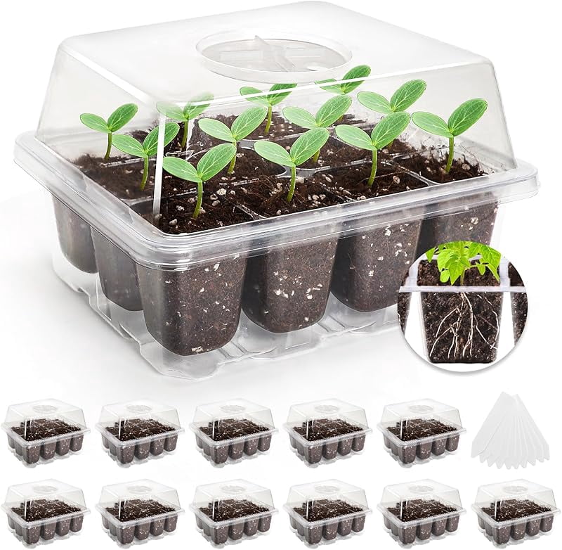 Starting Kit MIXC 10 Packs Seed Starter Tray Seed Starter Kit with Humidity Dome ...