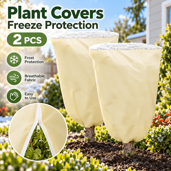 Plant Covers Freeze Protection, Frost Cloth for Outdoor Plants, Winter Yard Blanket with Breathable Nonwoven Fabric, Strong Shrub Tree Wrap, Cold Weather Shield From Snow Wind and Hail