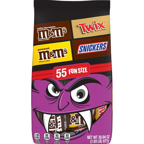 MIXED CHOCOLATE VARIETY FUNSIZE STAND UP POUCH HALLOWEEN STYLE GUIDE EXPANDED 30.94 OUNCES PER BAG
