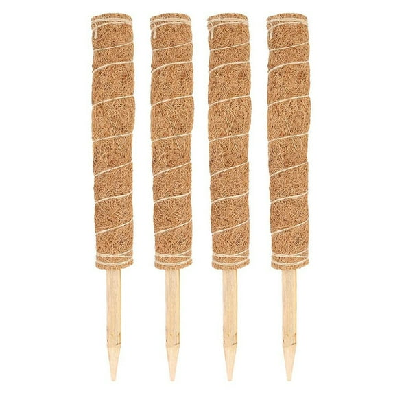 MIXFEER 4Pcs 450mm Coir Totem Pole Moss Stick Fibre Plant Climbing Plant Support Totem Pole for Plant Support Extension