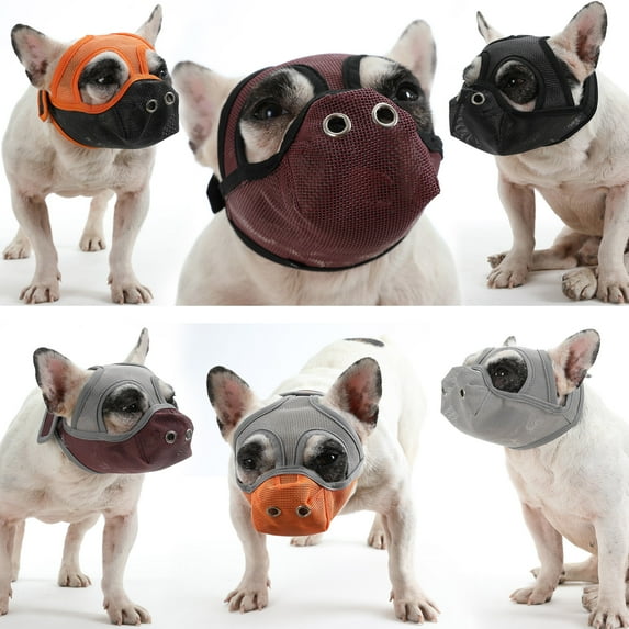 MIXFEER Dog Muzzle Breathable Mesh for Short Snout Dogs Biting Barking