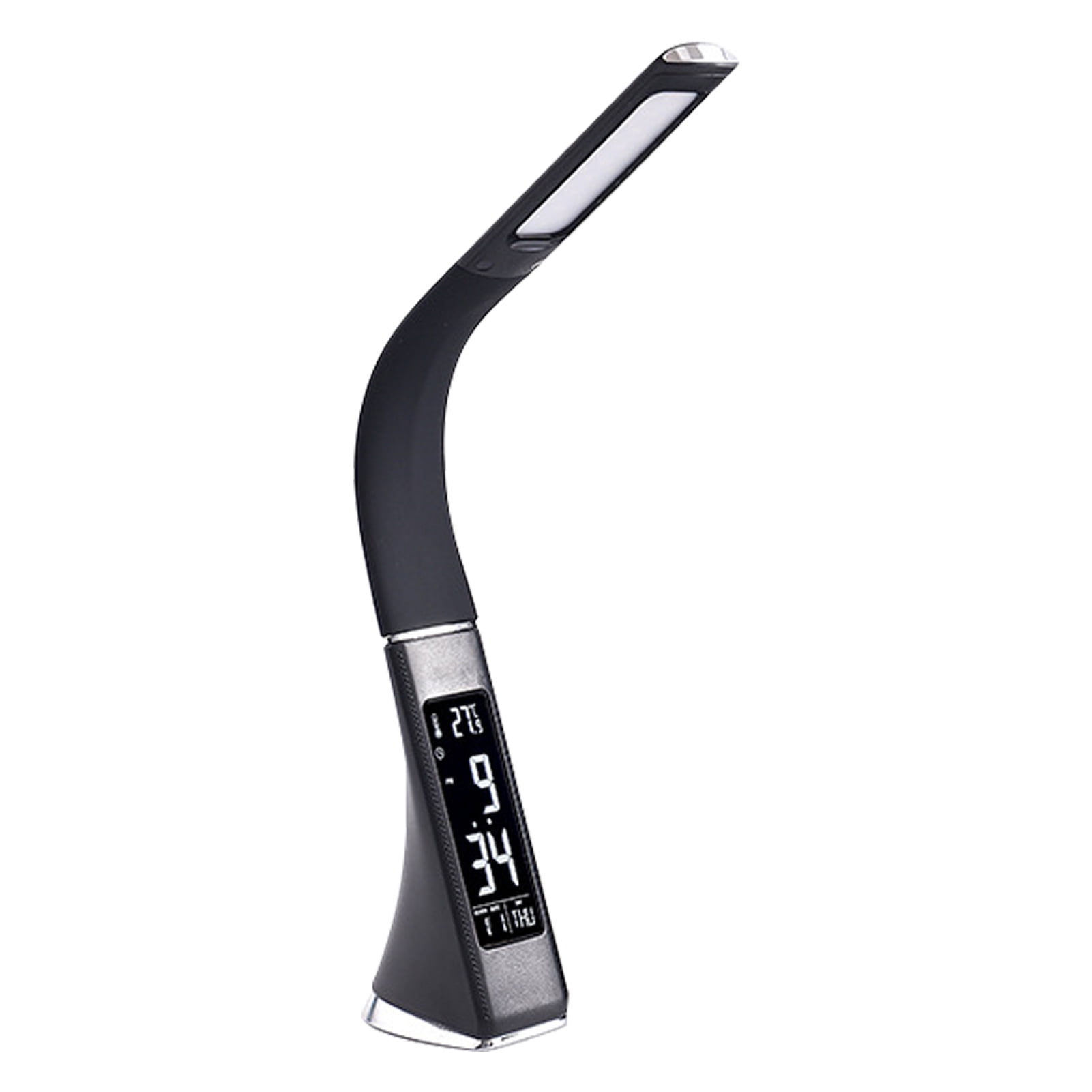 MIXFEER Multifunctional LED Desk Lamp Eye-Caring Table Lamp Adjustable Study Desk Light with Calendar Thermometer Time Alarm Clock Function Dimmable 3 Mode Light Touch Control for Office Home
