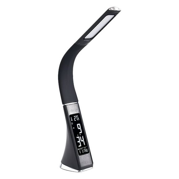 MIXFEER Multifunctional LED Desk Lamp Eye-Caring Table Lamp Adjustable Study Desk Light with Calendar Thermometer Time Alarm Clock Function Dimmable 3 Mode Light Touch Control for Office Home