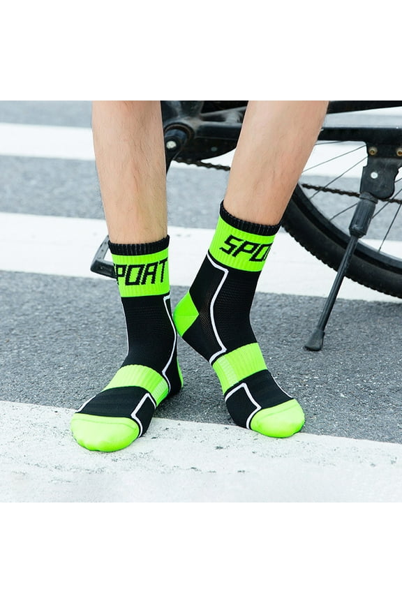 Reflective Cycling Socks High-Visibility Breathable Athletic Socks Bike Riding Running Socks for Men and Women