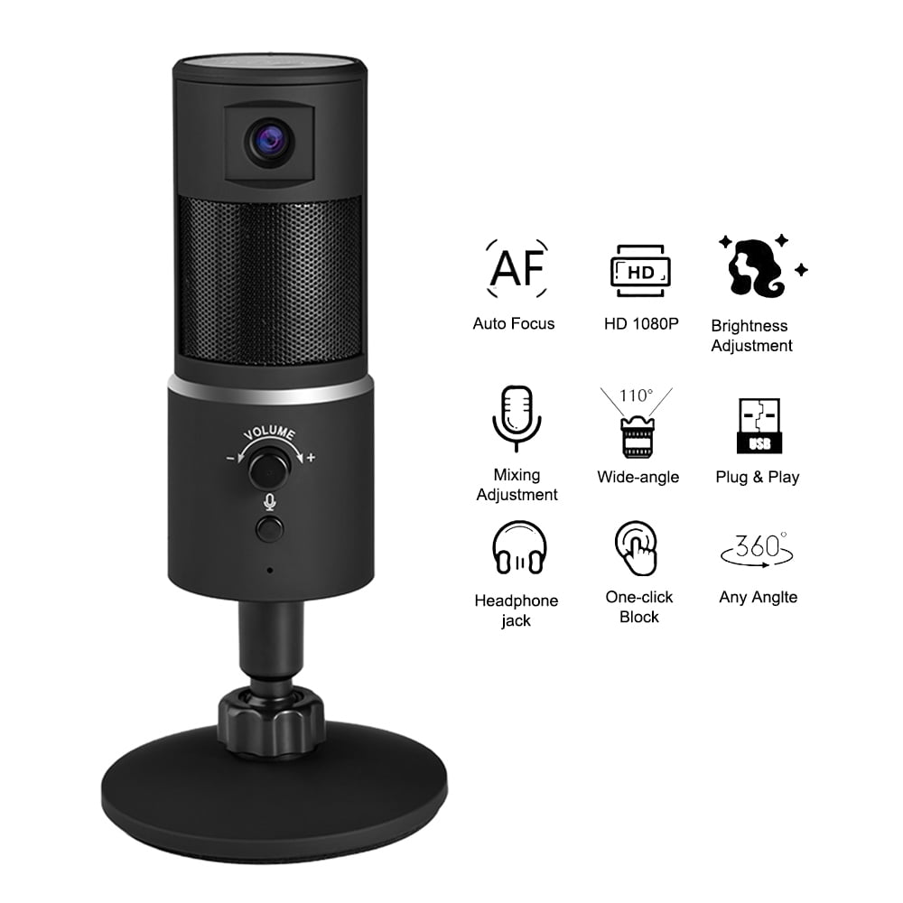 MIXFEER USB Streaming Micrófono con HD1080P Webcam Dominican