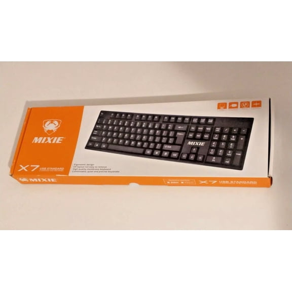 MIXIE X7 USB STANDARD CORDDED KEYBOARD - WIRED, ERGONOMIC, FULL SIZE - BLACK