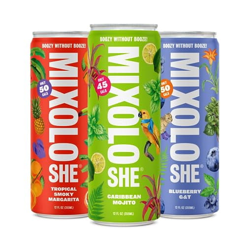 MIXOLOSHE Non Alcoholic Beachside Variety Pack Cocktail 12Pack Under