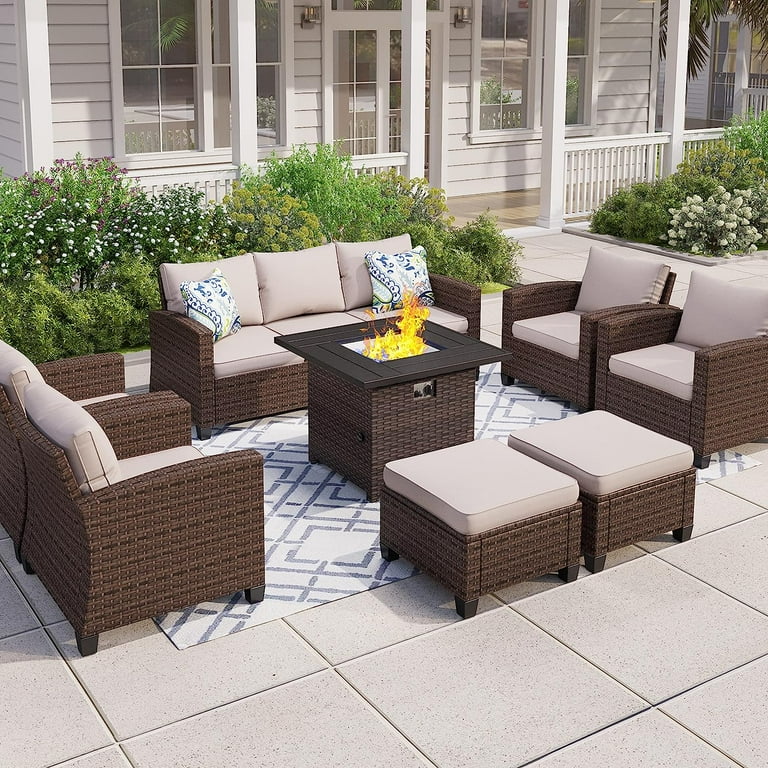 MIXPATIO 5 Pieces Outdoor Conversation Set for 7 Patio Furniture