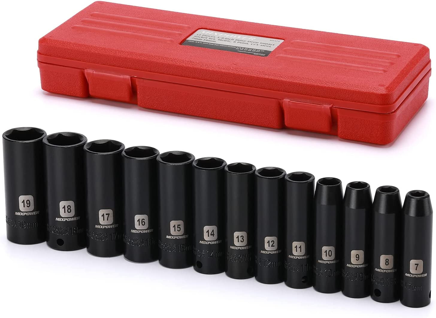 ●3-DEEP MIXPOWER 13 Pieces 3/8-Inch Drive Deep Impact Socket Set - Walmart