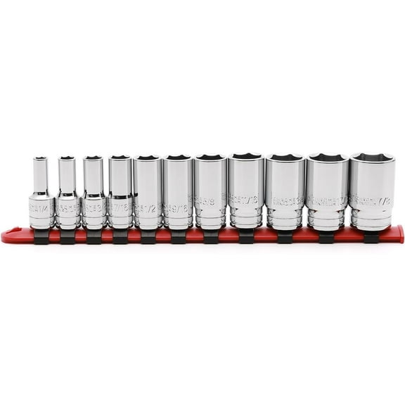 MIXPOWER 3/8" Drive Mid-Length Socket Set with Storage Rails