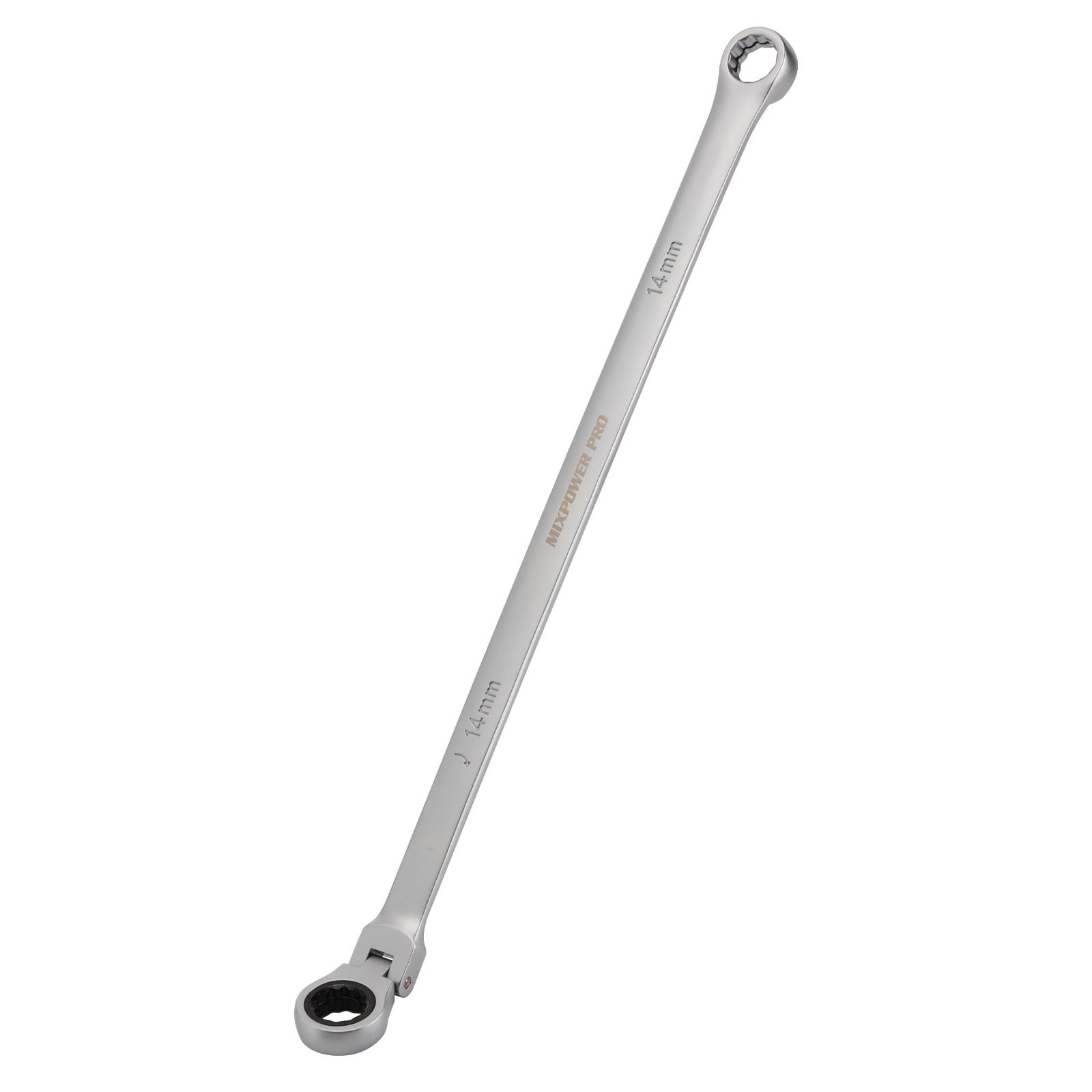 MIXPOWER PRO Flexible Ratchet Wrench 14mm Spanner Gear Ring Ratcheting Combination Flexi Wrench  Metric Flex Head