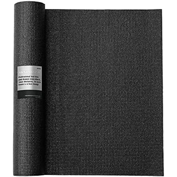 MIXPOWER Professional Tool Box Liner and Drawer Liner,Easy Cut, Non-Slip Foam Rubber Toolbox Drawer Liner Mat - Adjustable Cabinet Liners,Black,16 inch (Wide) x 6 feet (Long), 3mm Thickness