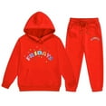 thumbnail image 1 of MIXUE Baby Girls Outfit Sets Boys 2 Pieces Sweatsuits Ocean Graphic Pullover Hoodie Tops Sweatpants Fashion Tracksuit Outwear,Red,1-2 Years, 1 of 4