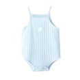 thumbnail image 1 of MIXUE Baby Girls Rompers Infant solid color Sleeveless Newborn Summer Bodysuits Daily-Wear,Blue,0-3 Months, 1 of 3