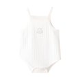 thumbnail image 1 of MIXUE Baby Girls Rompers Infant solid color Sleeveless Newborn Summer Bodysuits Holiday Wear,White,0-3 Months, 1 of 3