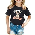 thumbnail image 1 of MIXUE Baby Girls Tops & T-Shirts Children Casual Fashion Cartoon Print Round Neck Short Sleeve Pullover Tee Shirts Sportwear,Black,1-2 Years, 1 of 4