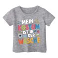thumbnail image 1 of MIXUE Baby Girls Tops & T-Shirts Children Fashion Print Loose Casual Short Sleeve Kids Comfortable Summer Pullover Tshirts Holiday Wear,Gray,1-2 Years, 1 of 2