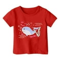 thumbnail image 1 of MIXUE Baby Girls Tops & T-Shirts Cute Graphic Ocean Animal Print Round Neck Short Sleeve Tops Pullover Tshirts Outwear,Red,12-24 Months, 1 of 3