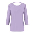 thumbnail image 1 of MIXUE Boho Tops For Women Autumn Winter Solid Color Sleeve Round Neck Long Sleeve Casual Tshirts Streetwear,Green,L, 1 of 3