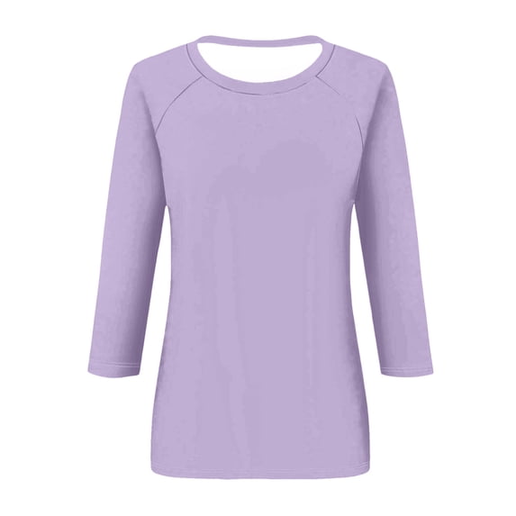 MIXUE Boho Tops For Women Autumn Winter Solid Color Sleeve Round Neck Long Sleeve Casual Tshirts Streetwear,Green,L