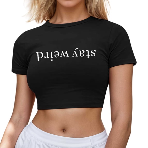 MIXUE Boho Tops For Women Summer Letter Print Round Neck Short Sleeve Casual Basic Pullover Shirts For Women Tshirts Activewear,Black,XXXL