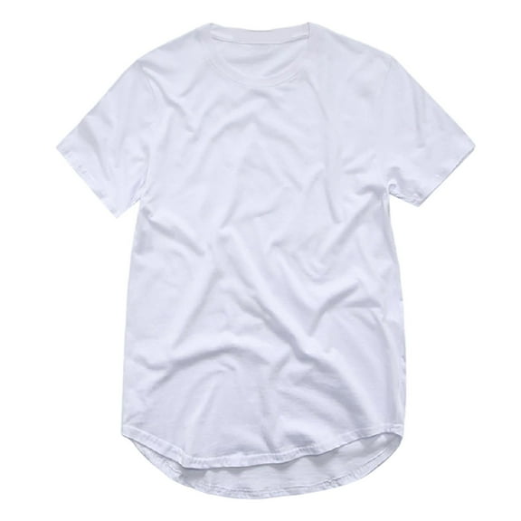 MIXUE Boho Tops For Women Summer Solid Color Round Neck Short Sleeve Casual Basic Pullover Shirts For Women Tee Shirts Daily-Wear,White,L