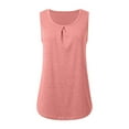 thumbnail image 1 of MIXUE Boho Tops For Women Summer Solid Color Round Neck Sleeveless Sports Loose Vest Pullover Shirts For Women Tee Shirts Sportswear,Pink,S, 1 of 3