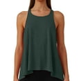 thumbnail image 1 of MIXUE Boho Tops For Women Summer Solid Color Round Neck Sleeveless Sports Yoga Vest Pullover Shirts For Women T Shirts Holiday Wear,Green,L, 1 of 9
